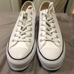platform white leather converse